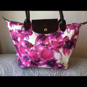 Longchamp floral shoulder bag